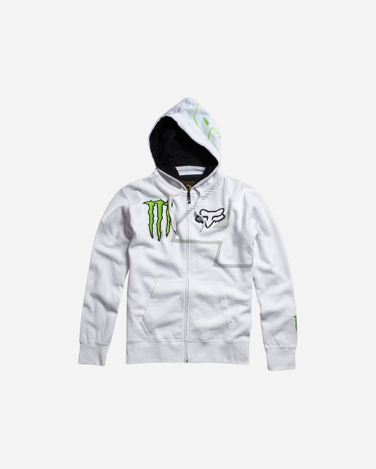 Sweat à capuche zippé Fox Racing Monster 11 RC4 - Blanc