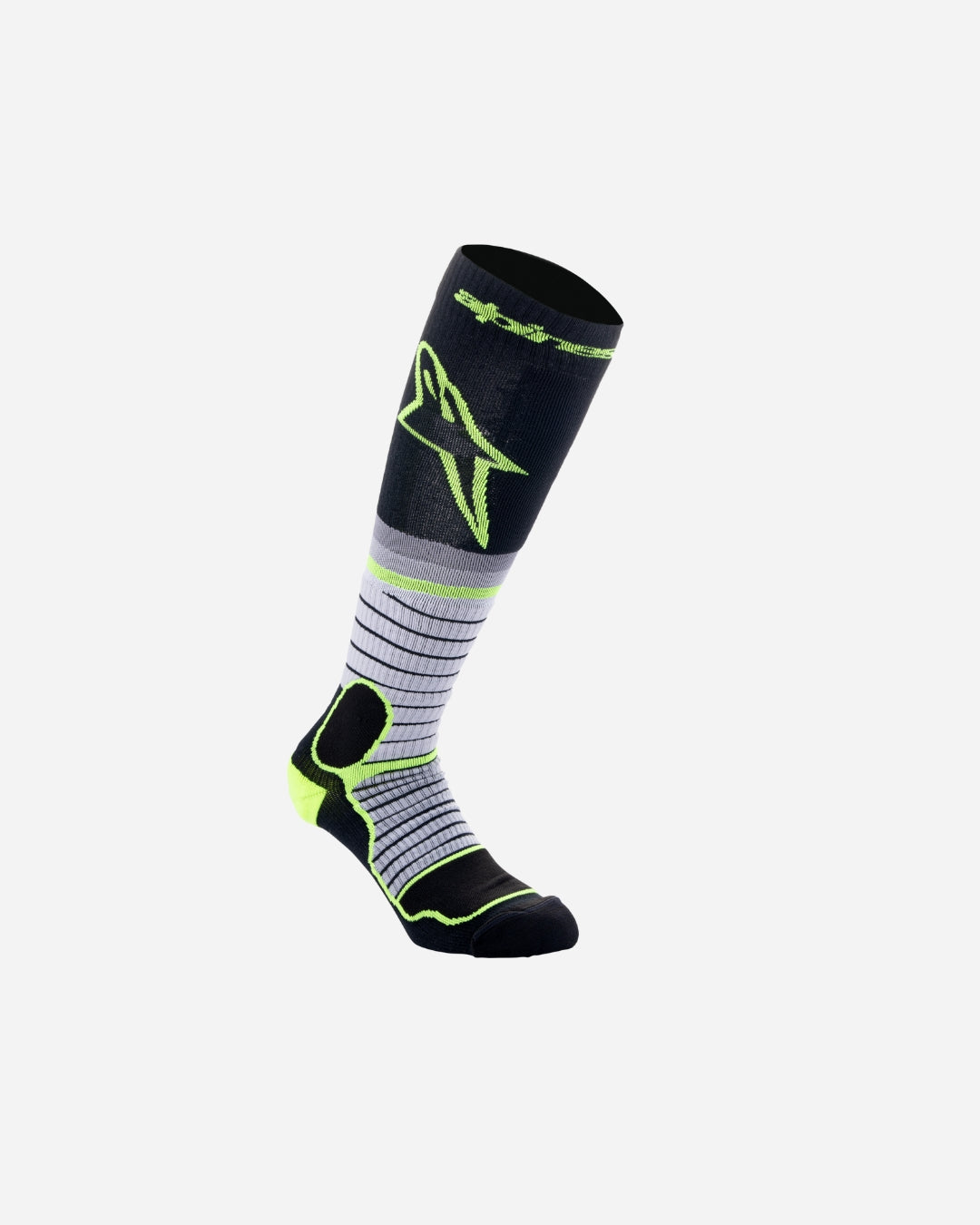 Chaussettes longues Alpinestars Mx Pro - Noir/Gris/Jaune Fluo