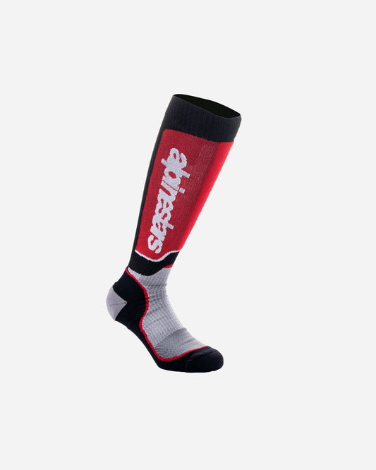 Chaussettes longues Alpinestars Mx Plus - Noir/Gris/Rouge