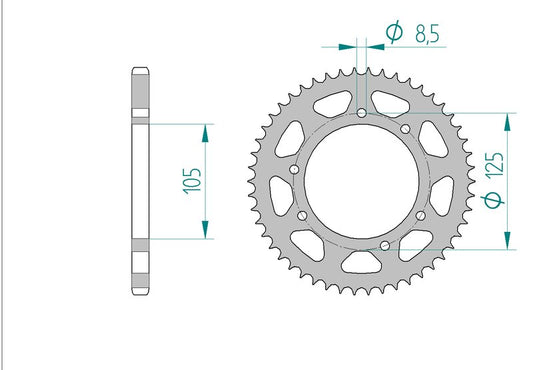 Couronne AFAM 47200 - 51 dents
