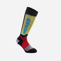 Alpinestars MX Plus Kinder-Socken (lang) – Schwarz/Rot/Hellblau