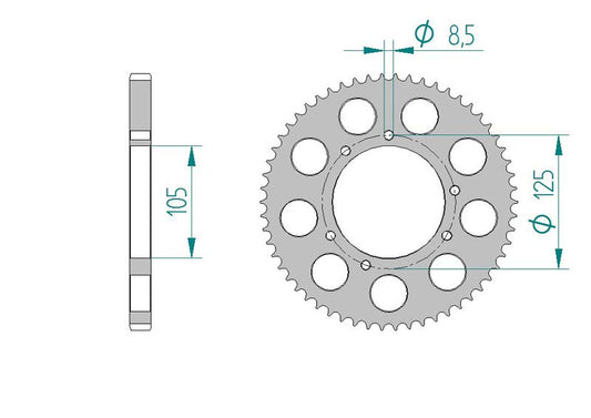 Couronne AFAM 48200 - 58 dents
