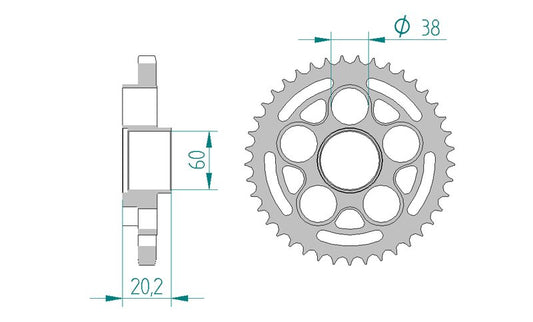 Couronne AFAM 50800 - 43 dents