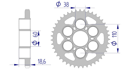 Couronne AFAM 50801 - 43 dents
