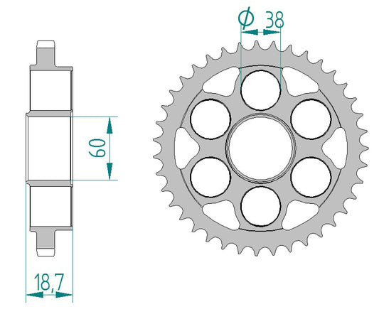 Couronne AFAM 50901 - 39 dents
