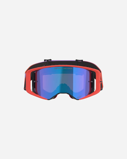 Masques Alpinestars Supertech Vision Corp - Corail vif/Violet Miroir Bleu