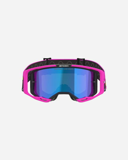 Masques Alpinestars Vision 8 Vista - Rose/Jaune Fluo Miroir Bleu
