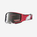 Maschera Alpinestars Supertech Hiten - Nero/Rosso/Lente specchiata argento