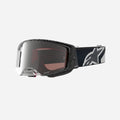 Maschera Alpinestars Supertech Hiten - Bianco/Nero/Lente specchiata argento