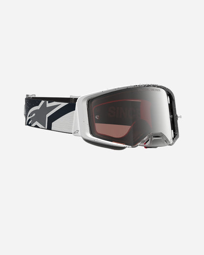Alpinestars Supertech Hiten Goggles - White/Black/Mirror Silver