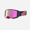 Maschera Alpinestars Supertech Hiten - Viola/Rosso/Lente specchiata rosa