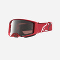 Maschera Alpinestars Supertech Vesta - Rosso fluo/Cromo/Lente specchiata argento