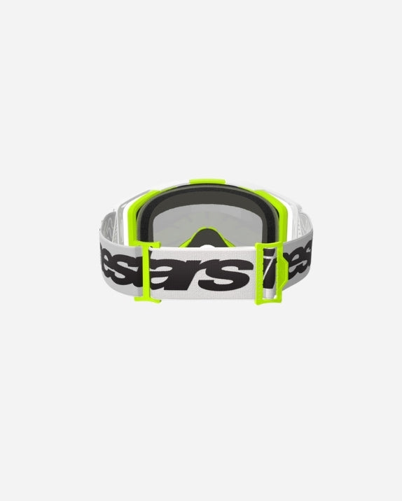 Masques Alpinestars Vision 8 Wordmark - Blanc/Jaune Fluo Miroir Argent