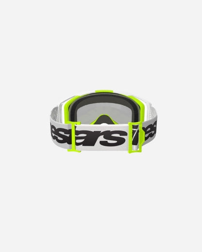 Masques Alpinestars Vision 8 Wordmark - Blanc/Jaune Fluo Miroir Argent
