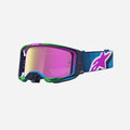 Maschera Alpinestars Vision 8 Maven - Blu Blithe/Viola/Lente specchiata rosa
