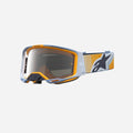Maschera Alpinestars Vision 8 Maven - Blu polvere/Arancione/Lente specchiata argento