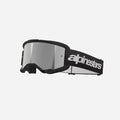Maschera Alpinestars Vision 3 Wordmark - Nero/Argento Specchiato