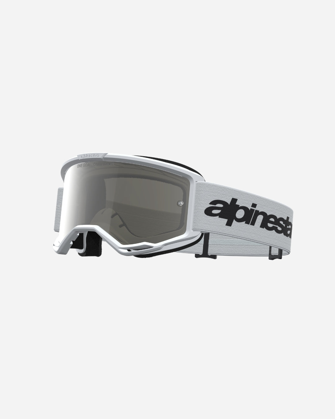 Alpinestars Vision 3 Wordmark Goggles - White/Black/Mirror Silver