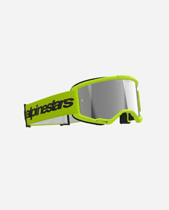 Alpinestars Vision 3 Wordmark Goggles - Fluorescent Yellow/Silver Mirror