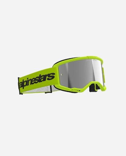 Alpinestars Vision 3 Wordmark Goggles - Fluorescent Yellow/Silver Mirror