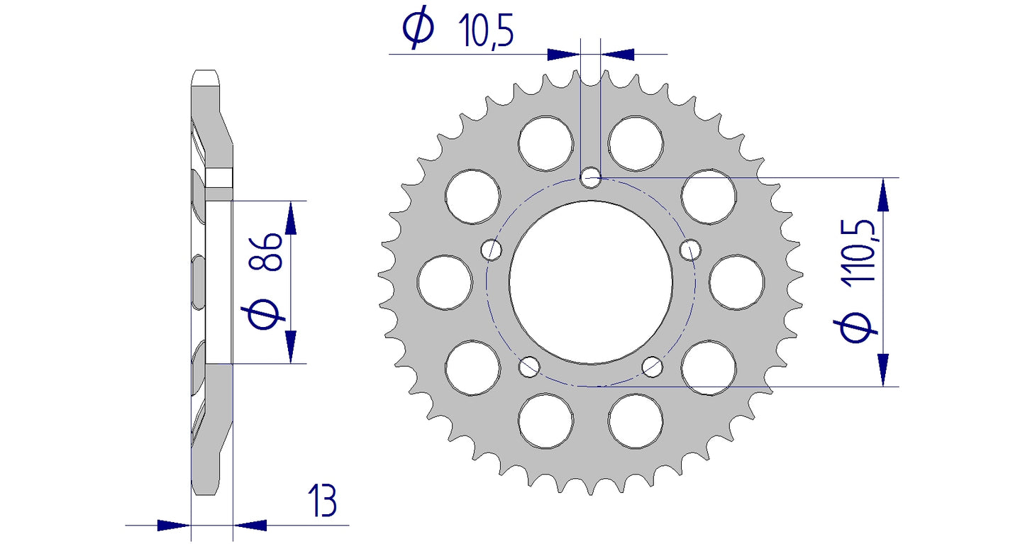 Couronne AFAM 56501 - 43 dents