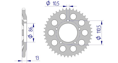 Couronne AFAM 56501 - 43 dents