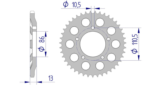 Couronne AFAM 56501 - 43 dents