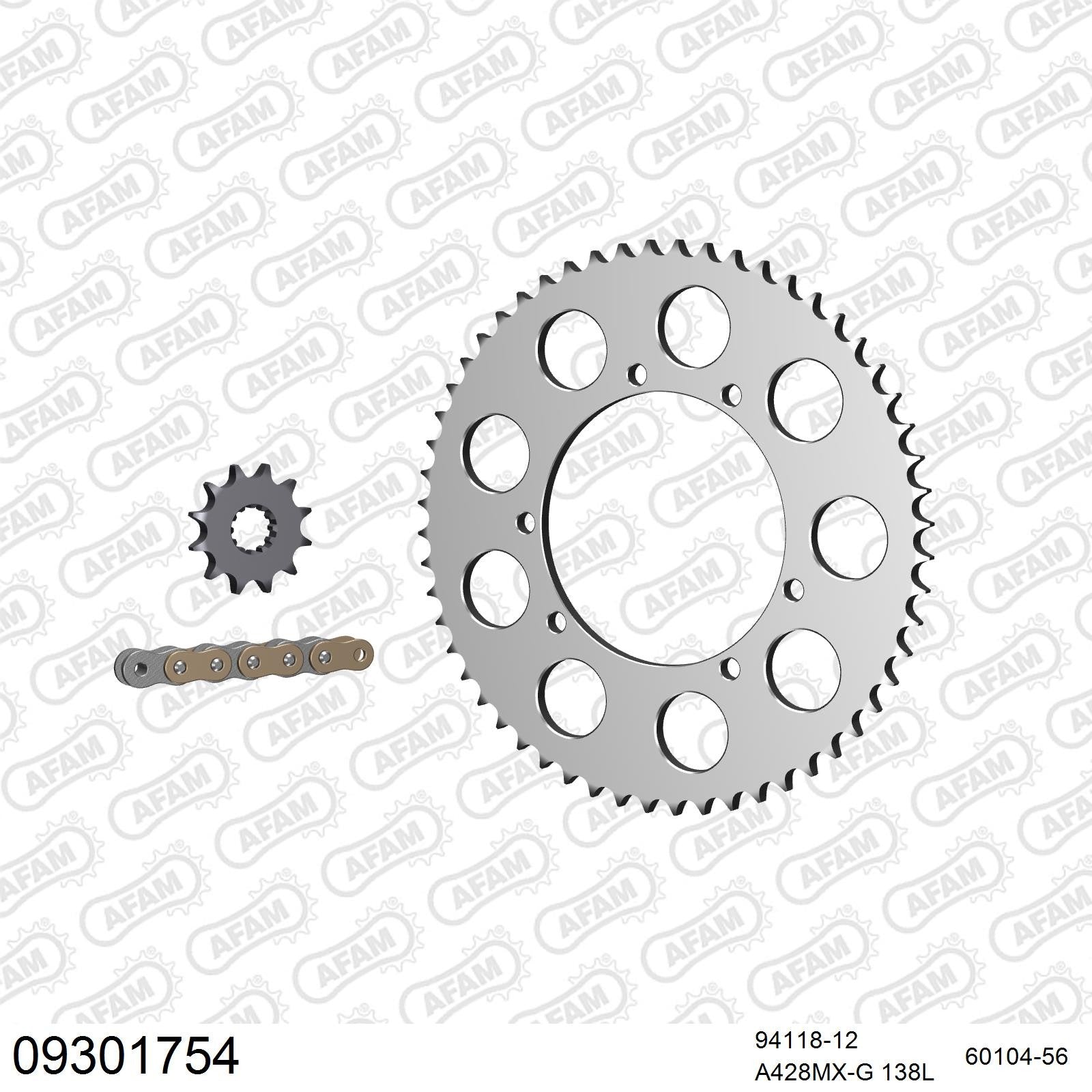 Kit chaîne AFAM aluminium CH Racing WXE 50 (2002-2005)