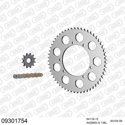 Kit chaîne AFAM aluminium CH Racing WXE 50 (2002-2005)