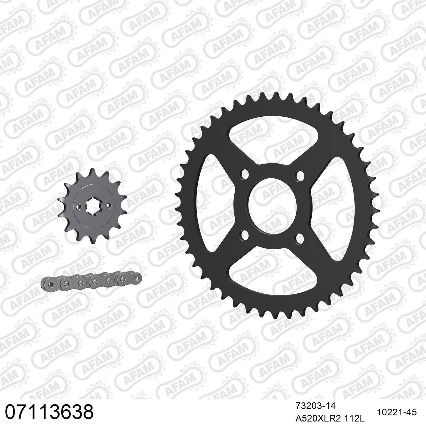 Kit chaîne AFAM KTM Duke 125 4T (2011-2013)