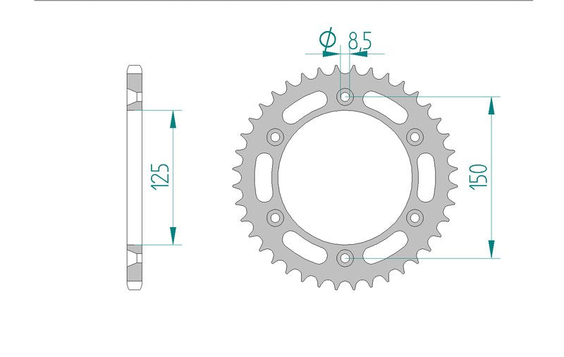 Couronne AFAM acier 71304 - 42 dents