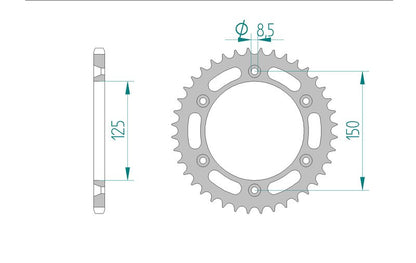Couronne AFAM acier 71304 - 38 dents