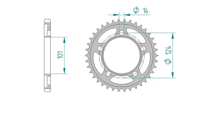 Couronne AFAM acier 71801 - 38 dents