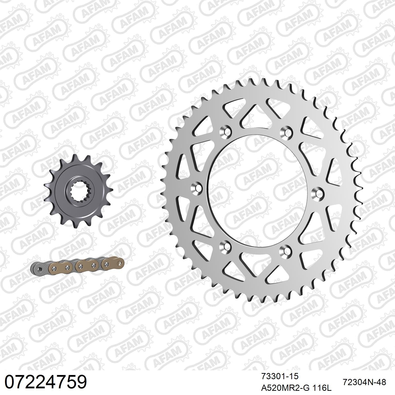 Kit chaîne AFAM aluminium KTM GS 250 / 300 (1991)