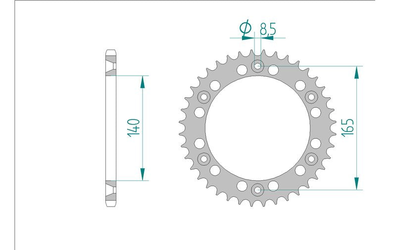 Couronne AFAM aluminium 72500 - 48 dents