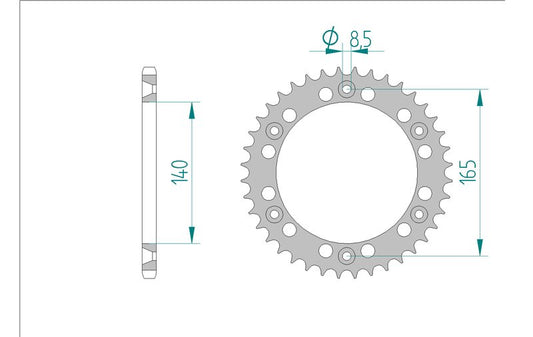 Couronne AFAM aluminium 72500 - 48 dents