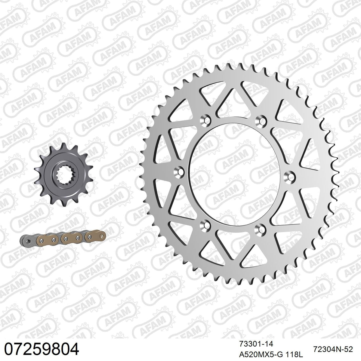 Kit chaîne AFAM aluminium KTM SX-F 505 (2007-2009)