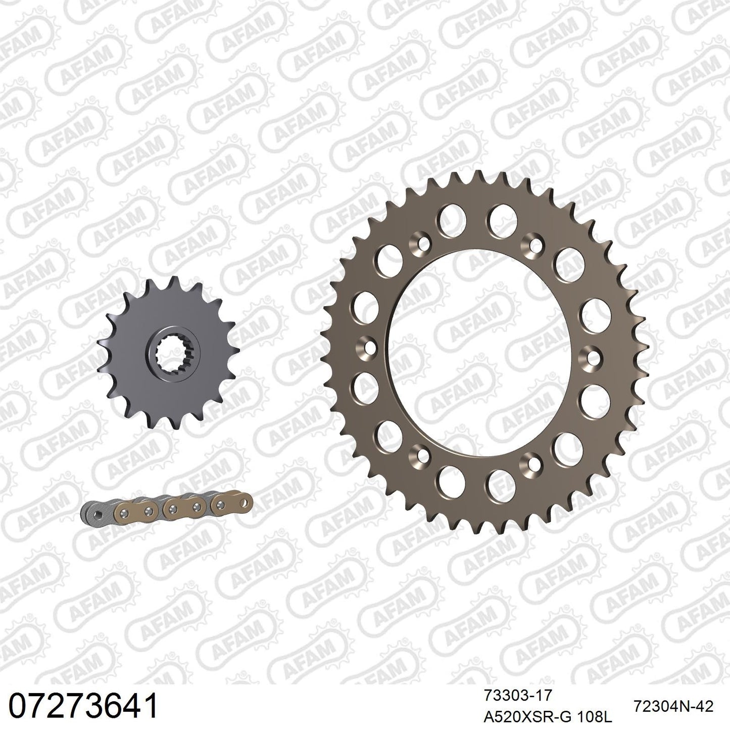 Kit chaîne AFAM aluminium KTM Supermoto 640 (1999-2002)