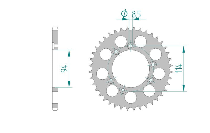 Couronne AFAM aluminium 78303 - 40 dents
