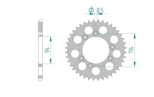 Couronne AFAM aluminium 78303 - 40 dents