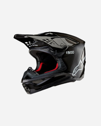 Casque Alpinestars Supertech M10 Solid ece 22.06 - Noir Brillant Carbone