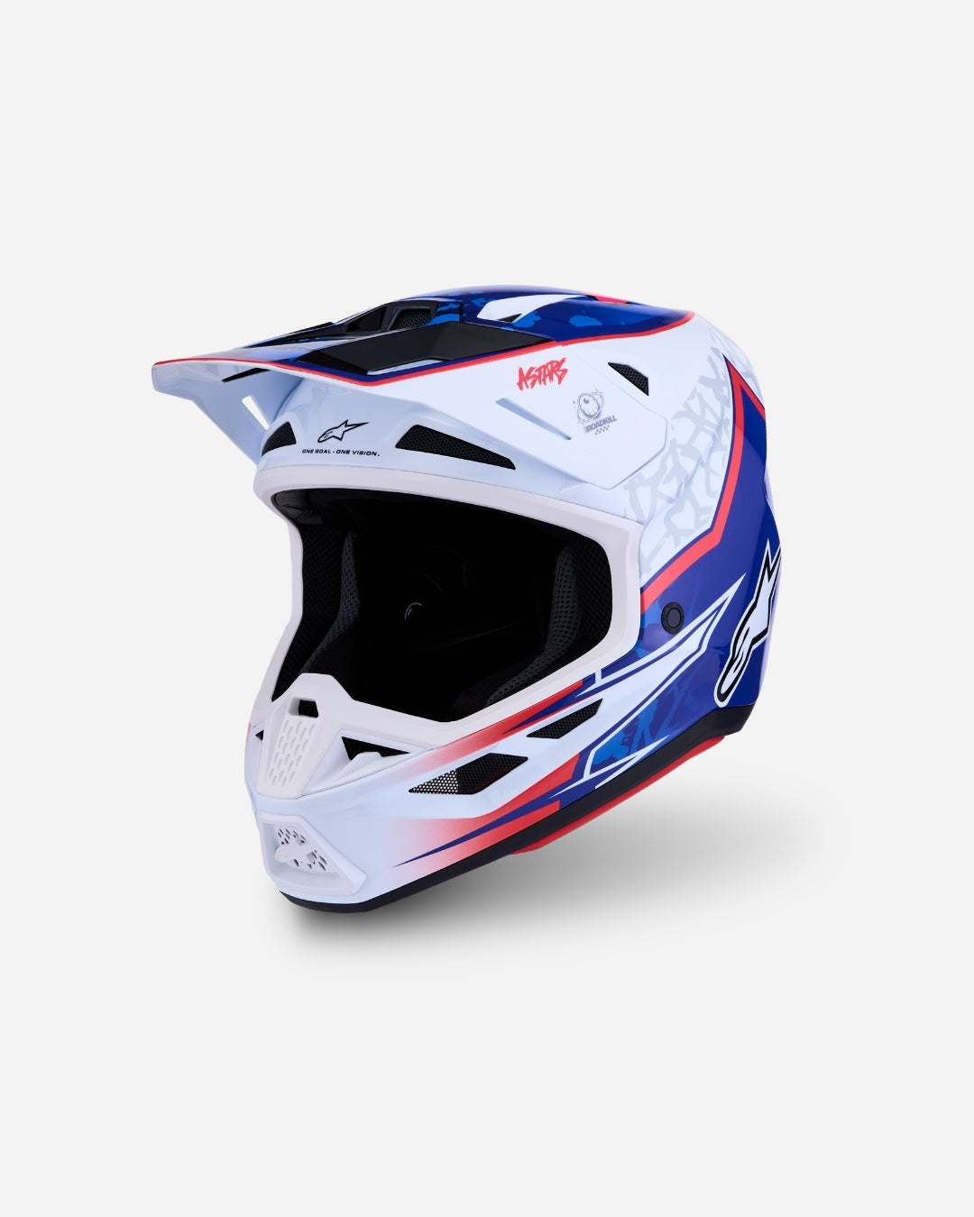 Alpinestars S-M7 Blaster ECE 06 Helmet - White/Blue/Red Glossy