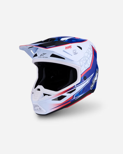 Alpinestars S-M7 Blaster ECE 06 Helmet - White/Blue/Red Glossy