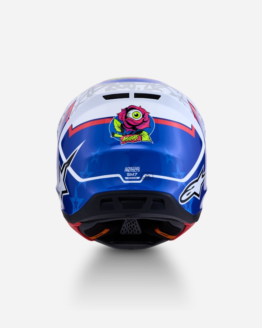 Alpinestars S-M7 Blaster ECE 06 Helmet - White/Blue/Red Glossy