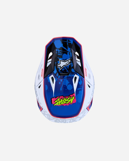 Alpinestars S-M7 Blaster ECE 06 Helmet - White/Blue/Red Glossy