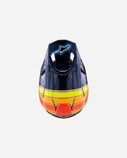 Casque Alpinestars Supertech M10 Tld Edition 25 Ece06 - Bleu foncé/Orange/Jaune Fluo/Rouge Brillant