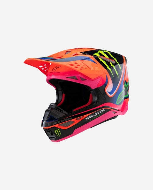 Casque Alpinestars Supertech M10 Deegan Monster ece06 - Orange Fluo/Violet/Rose Fluo Brillant