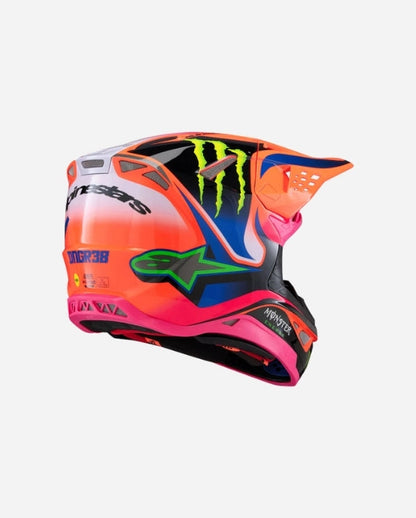 Casque Alpinestars Supertech M10 Deegan Monster ece06 - Orange Fluo/Violet/Rose Fluo Brillant