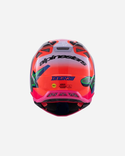 Casque Alpinestars Supertech M10 Deegan Monster ece06 - Orange Fluo/Violet/Rose Fluo Brillant