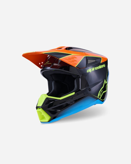 Casque Alpinestars Supertech M3 Fray ece06 - Noir/Orange/Jaune Fluo Brillant
